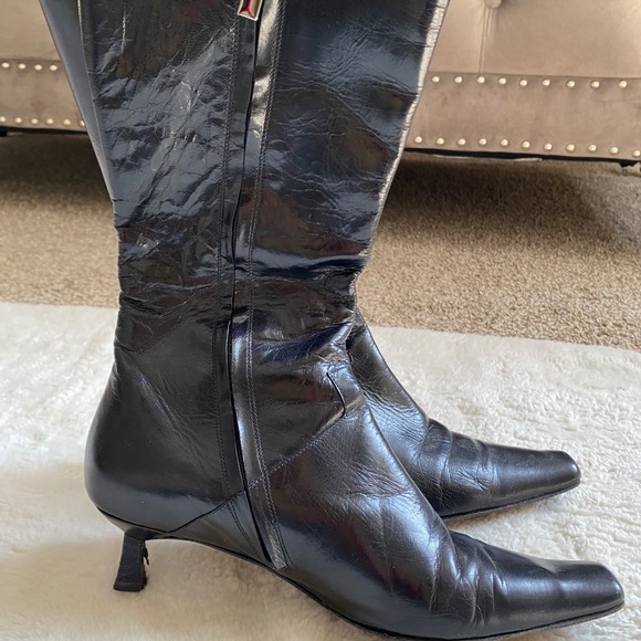 Genuine soft leather kitten heel boots - Picture 6 of 9